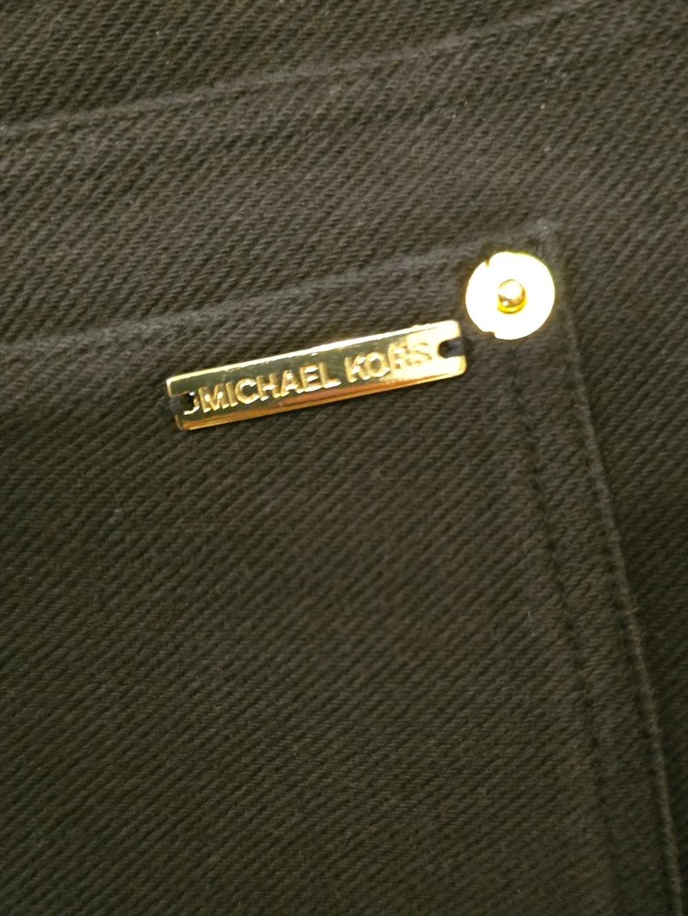 Michael Kors Black Stretch Ponte Jeggings with Gold Accents, Size S